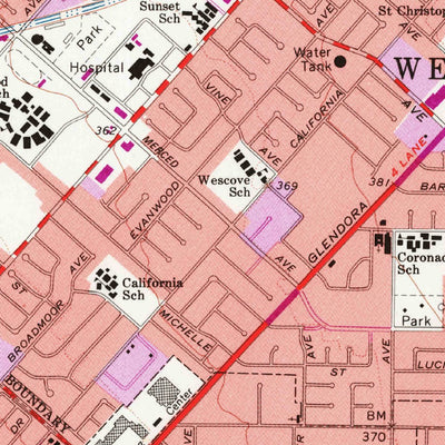 United States Geological Survey Baldwin Park, CA (1966, 24000-Scale) digital map