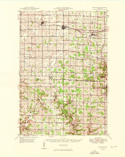 United States Geological Survey Baldwin, WI (1949, 62500-Scale) digital map