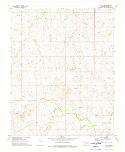 United States Geological Survey Balko NE, OK (1973, 24000-Scale) digital map