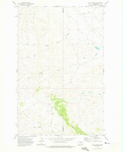 United States Geological Survey Ball Coulee, MT (1971, 24000-Scale) digital map