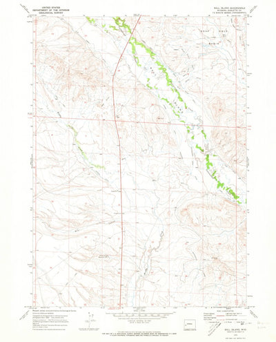 United States Geological Survey Ball Island, WY (1970, 24000-Scale) digital map