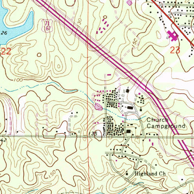 United States Geological Survey Ball, LA (1972, 24000-Scale) digital map