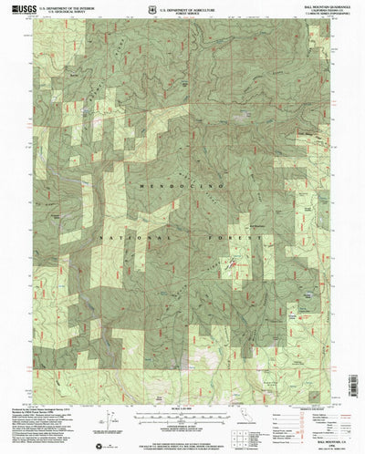 United States Geological Survey Ball Mountain, CA (1996, 24000-Scale) digital map