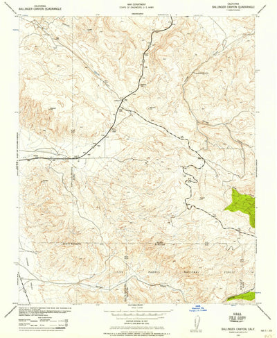 United States Geological Survey Ballinger Canyon, CA (1942, 24000-Scale) digital map