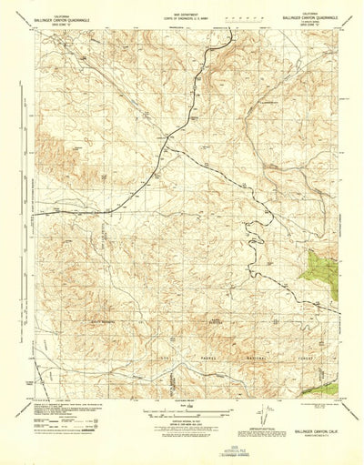 United States Geological Survey Ballinger Canyon, CA (1944, 31680-Scale) digital map