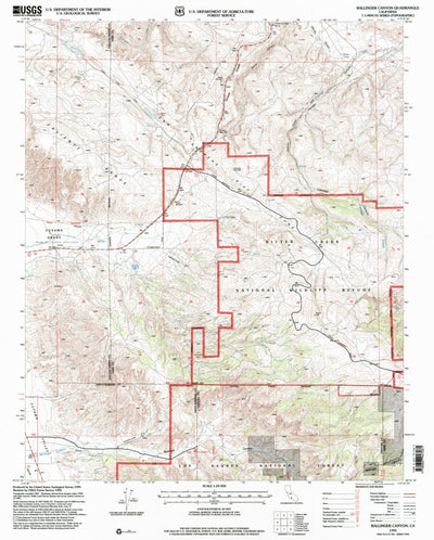 United States Geological Survey Ballinger Canyon, CA (1995, 24000-Scale) digital map