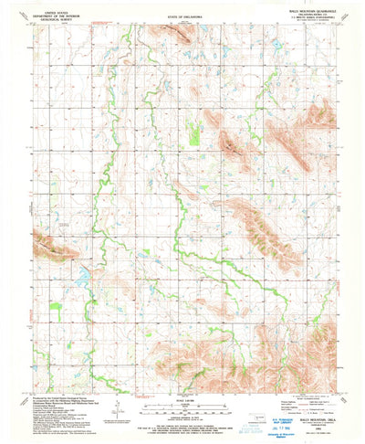 United States Geological Survey Bally Mountain, OK (1991, 24000-Scale) digital map