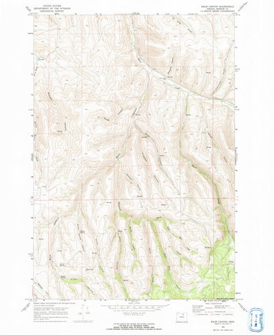 United States Geological Survey Balm Canyon, OR (1969, 24000-Scale) digital map