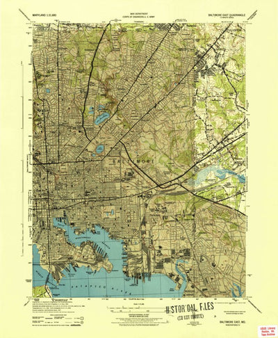 United States Geological Survey Baltimore East, MD (1944, 31680-Scale) digital map