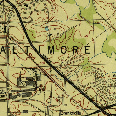 United States Geological Survey Baltimore East, MD (1944, 31680-Scale) digital map