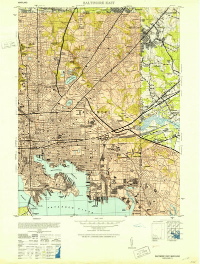 United States Geological Survey Baltimore East, MD (1953, 24000-Scale) digital map