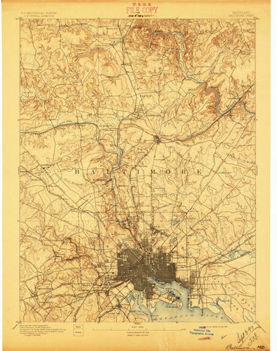 United States Geological Survey Baltimore, MD (1894, 62500-Scale) digital map