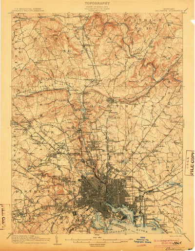 United States Geological Survey Baltimore, MD (1904, 62500-Scale) digital map