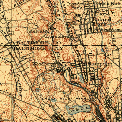 United States Geological Survey Baltimore, MD (1904, 62500-Scale) digital map