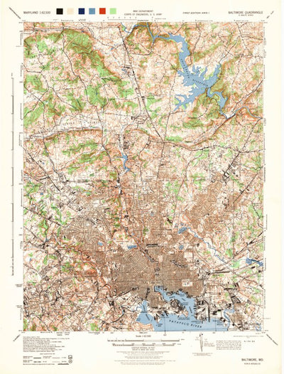 United States Geological Survey Baltimore, MD (1944, 62500-Scale) digital map