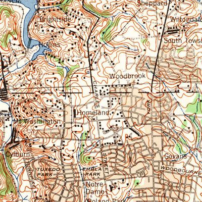 United States Geological Survey Baltimore, MD (1944, 62500-Scale) digital map