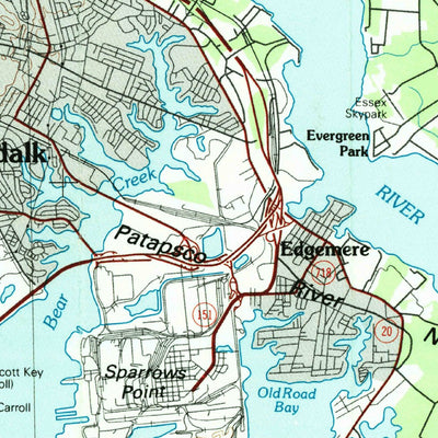 United States Geological Survey Baltimore, MD (1984, 100000-Scale) digital map