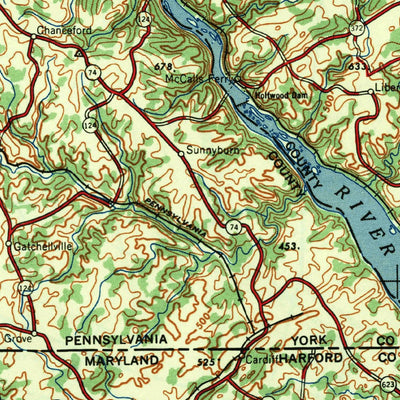 United States Geological Survey Baltimore, MD-PA-VA-WV (1956, 250000-Scale) digital map