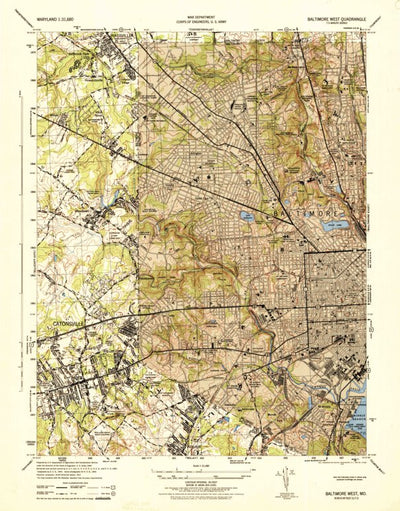 United States Geological Survey Baltimore West, MD (1944, 31680-Scale) digital map