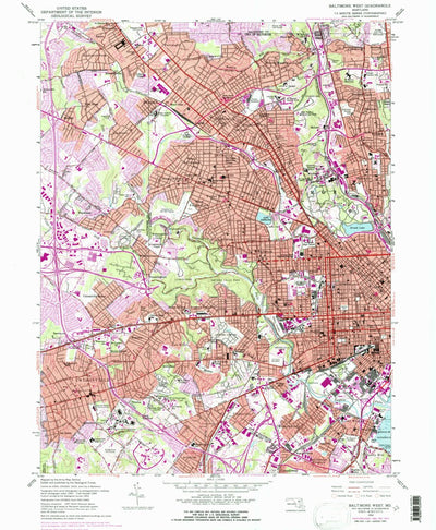 United States Geological Survey Baltimore West, MD (1953, 24000-Scale) digital map