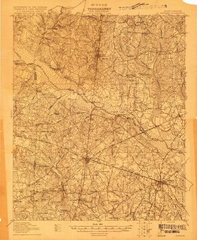 United States Geological Survey Bamberg, SC (1919, 48000-Scale) digital map