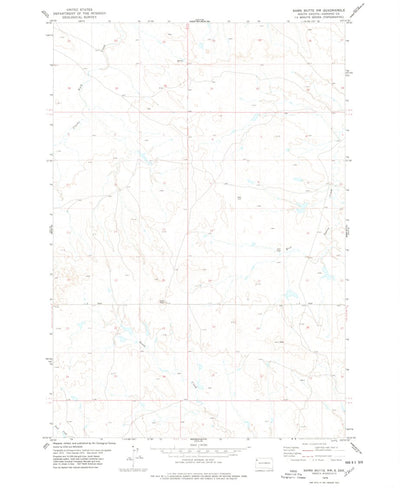 United States Geological Survey Bams Butte NW, SD (1978, 24000-Scale) digital map