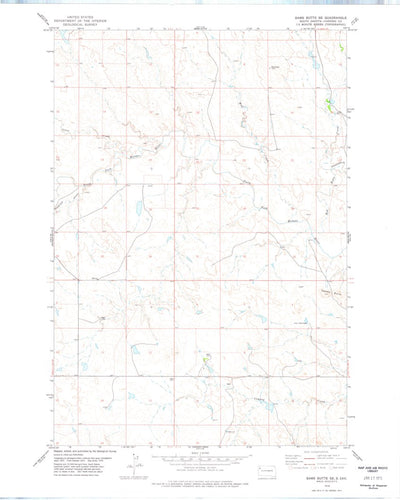 United States Geological Survey Bams Butte SE, SD (1978, 24000-Scale) digital map