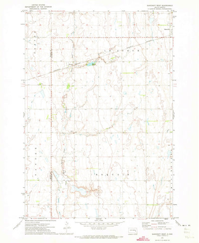 United States Geological Survey Bancroft West, SD (1971, 24000-Scale) digital map