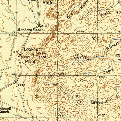 United States Geological Survey Bandanna Point, NM (1943, 62500-Scale) digital map