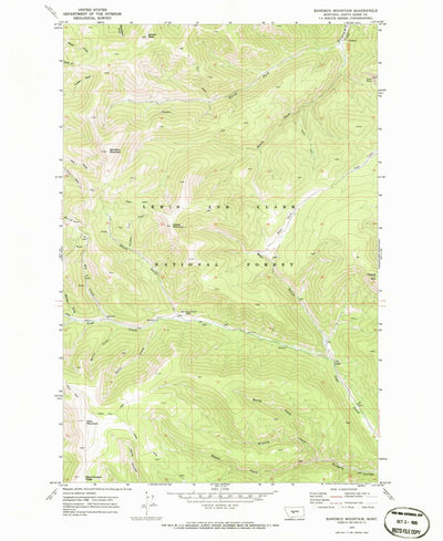United States Geological Survey Bandbox Mountain, MT (1970, 24000-Scale) digital map