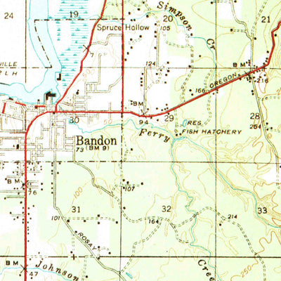 United States Geological Survey Bandon, OR (1943, 62500-Scale) digital map