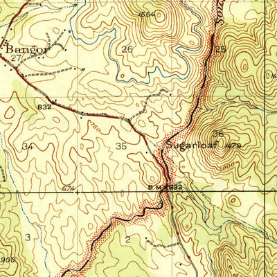 United States Geological Survey Bangor, CA (1944, 62500-Scale) digital map