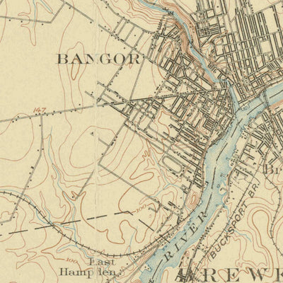 United States Geological Survey Bangor, ME (1902, 62500-Scale) digital map