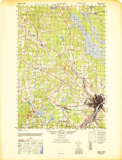 United States Geological Survey Bangor, ME (1946, 50000-Scale) digital map