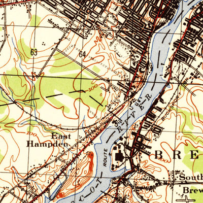 United States Geological Survey Bangor, ME (1946, 50000-Scale) digital map