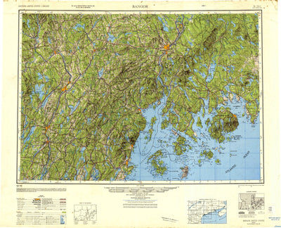 United States Geological Survey Bangor, ME (1948, 250000-Scale) digital map
