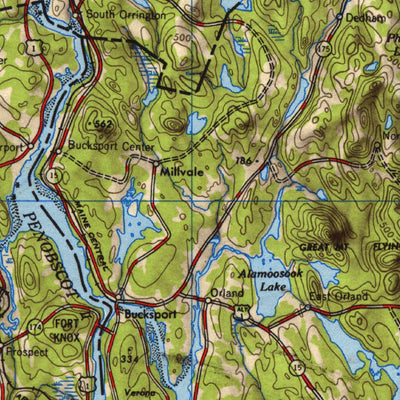 United States Geological Survey Bangor, ME (1948, 250000-Scale) digital map