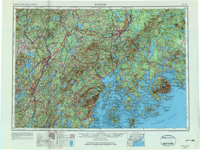 United States Geological Survey Bangor, ME (1956, 250000-Scale) digital map