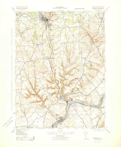 United States Geological Survey Bangor, PA-NJ (1943, 31680-Scale) digital map