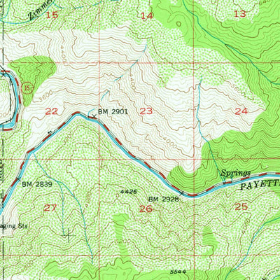 United States Geological Survey Banks, ID (1953, 62500-Scale) digital map
