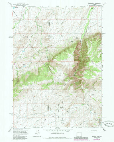 United States Geological Survey Banner Mountain, WY (1960, 24000-Scale) digital map