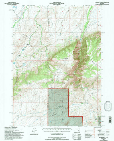 United States Geological Survey Banner Mountain, WY (1992, 24000-Scale) digital map