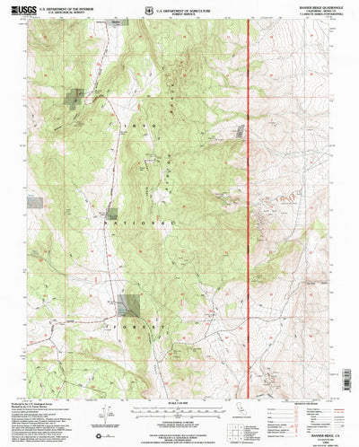 United States Geological Survey Banner Ridge, CA (1994, 24000-Scale) digital map