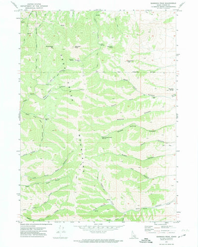 United States Geological Survey Bannock Peak, ID (1971, 24000-Scale) digital map