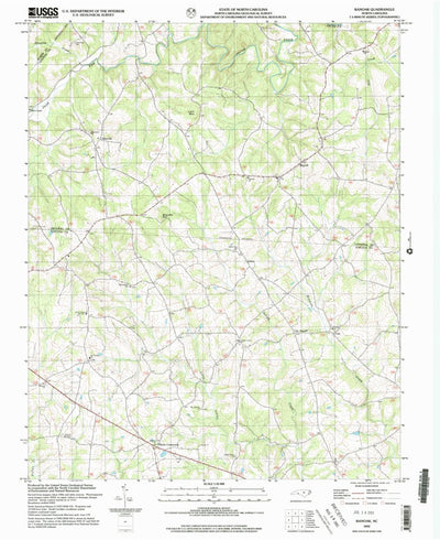 United States Geological Survey Banoak, NC (2002, 24000-Scale) digital map