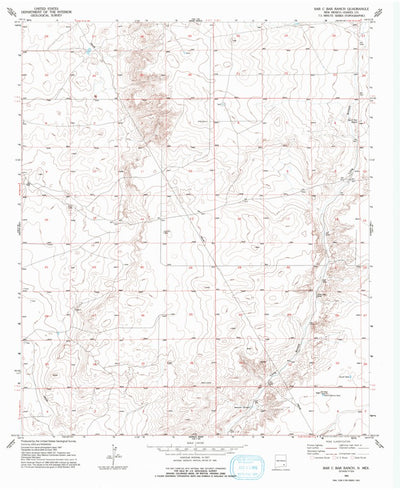 United States Geological Survey Bar C Bar Ranch, NM (1952, 24000-Scale) digital map