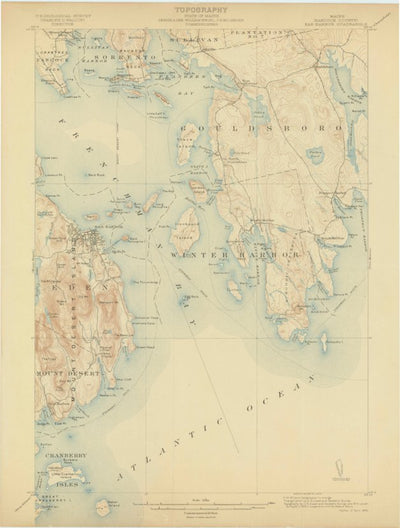 United States Geological Survey Bar Harbor, ME (1904, 62500-Scale) digital map