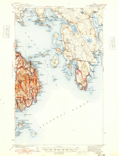 United States Geological Survey Bar Harbor, ME (1942, 62500-Scale) digital map