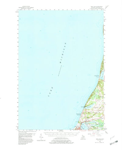 United States Geological Survey Bar Lake, MI (1956, 62500-Scale) digital map