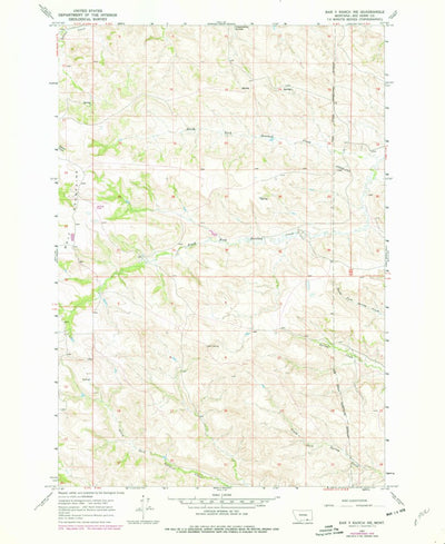 United States Geological Survey Bar V Ranch NE, MT (1967, 24000-Scale) digital map